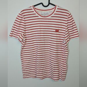St. Tropez Embroidered Graphic Tshirt - Red white striped - Size L